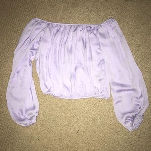 Purple Long Sleeve Crop Top